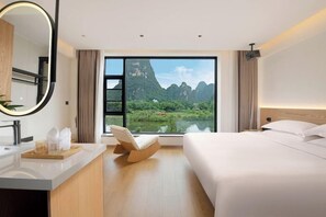 Premium bedding, down comforters, memory foam beds, in-room safe