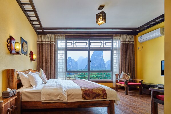 Chambre Double Deluxe, vue montagne | Literie de qualité supérieure, couette en duvet d'oie