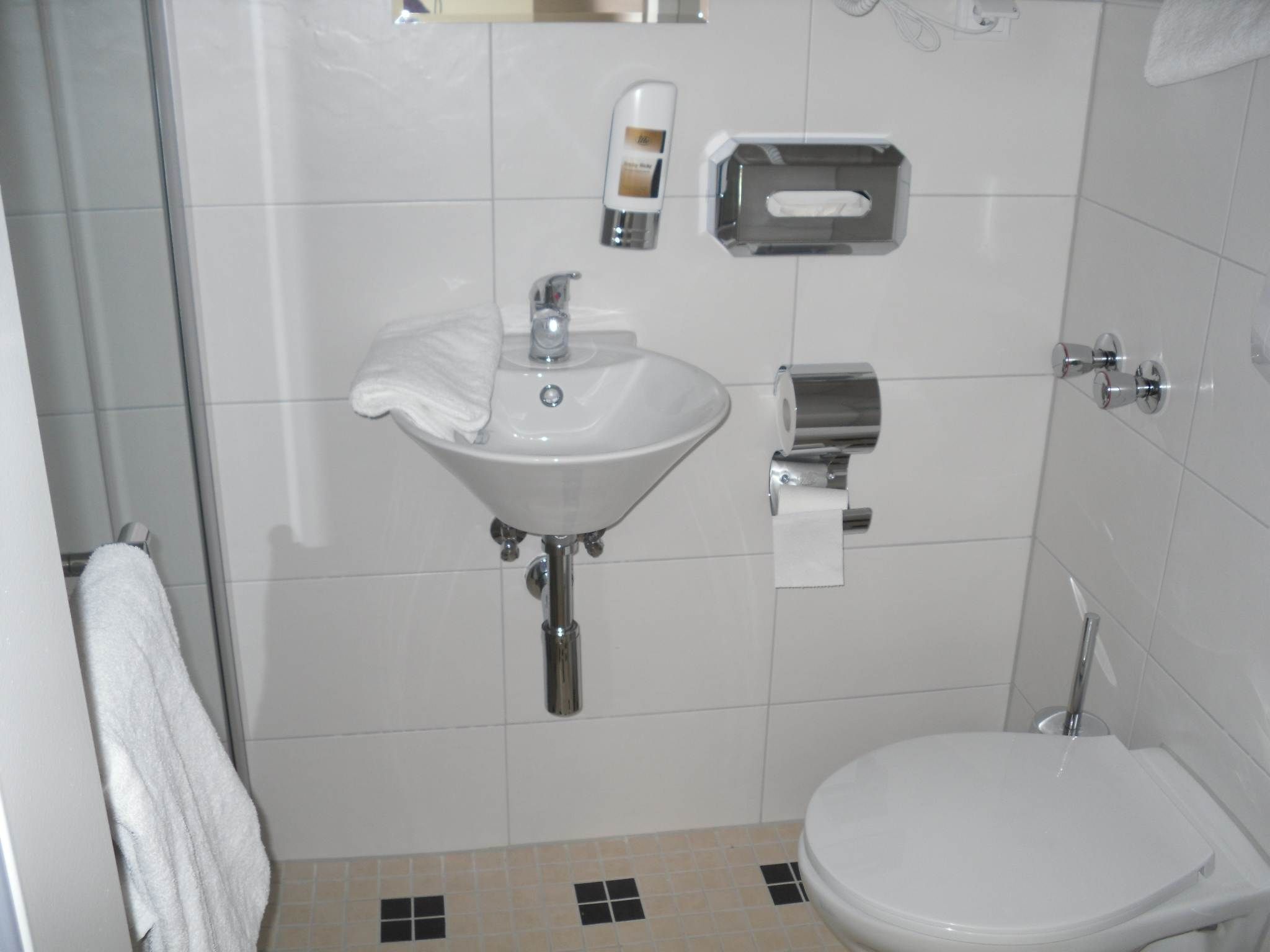 free toiletries, hair dryer, towels