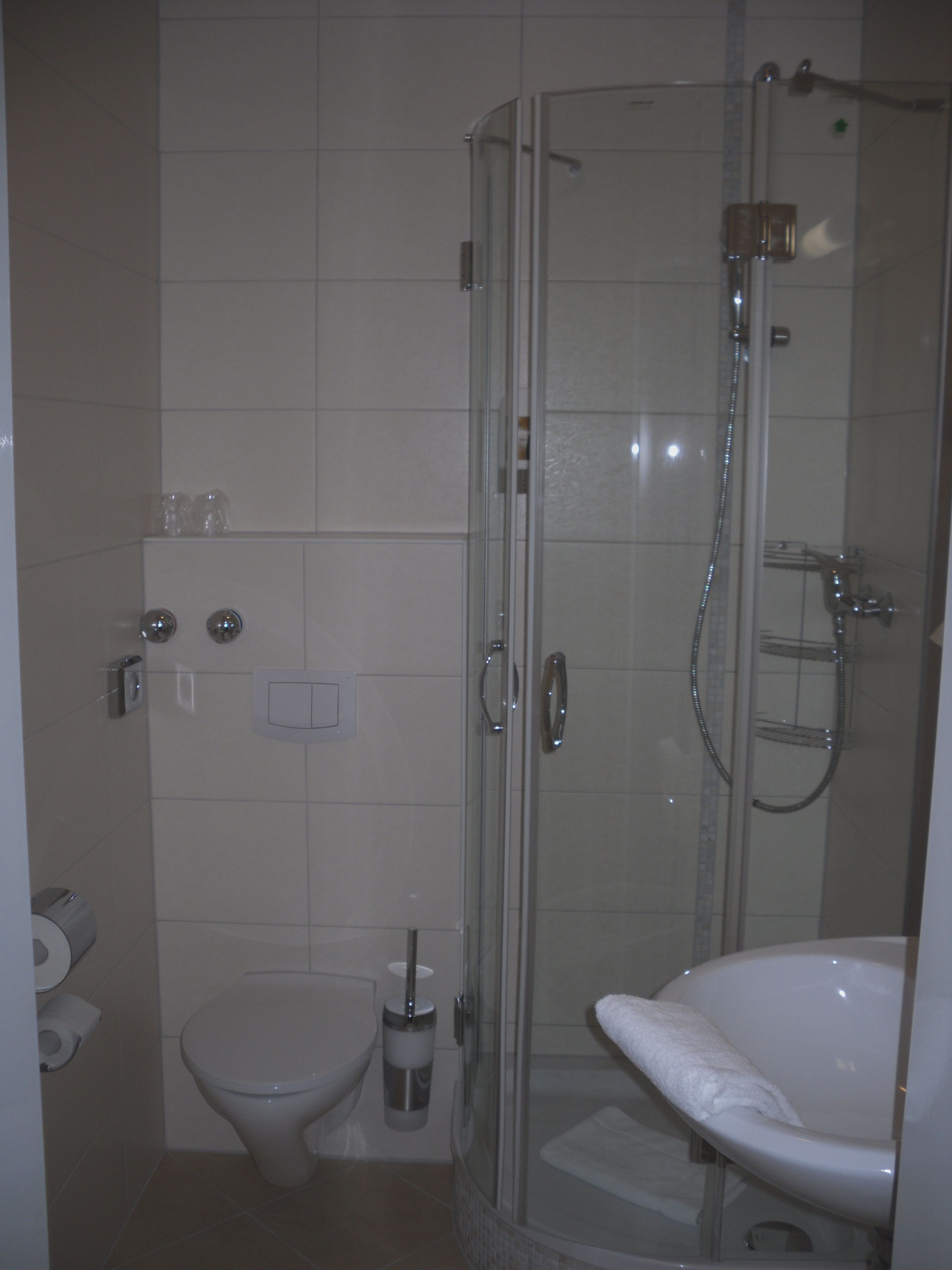 free toiletries, hair dryer, towels