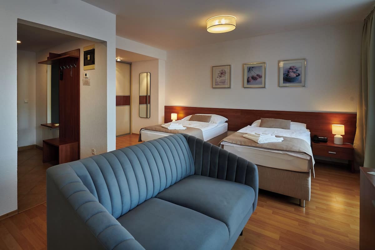 Comfort Double or Twin Room, 1 Bedroom, Kitchenette | Minibar, desk, laptop workspace, blackout curtains
