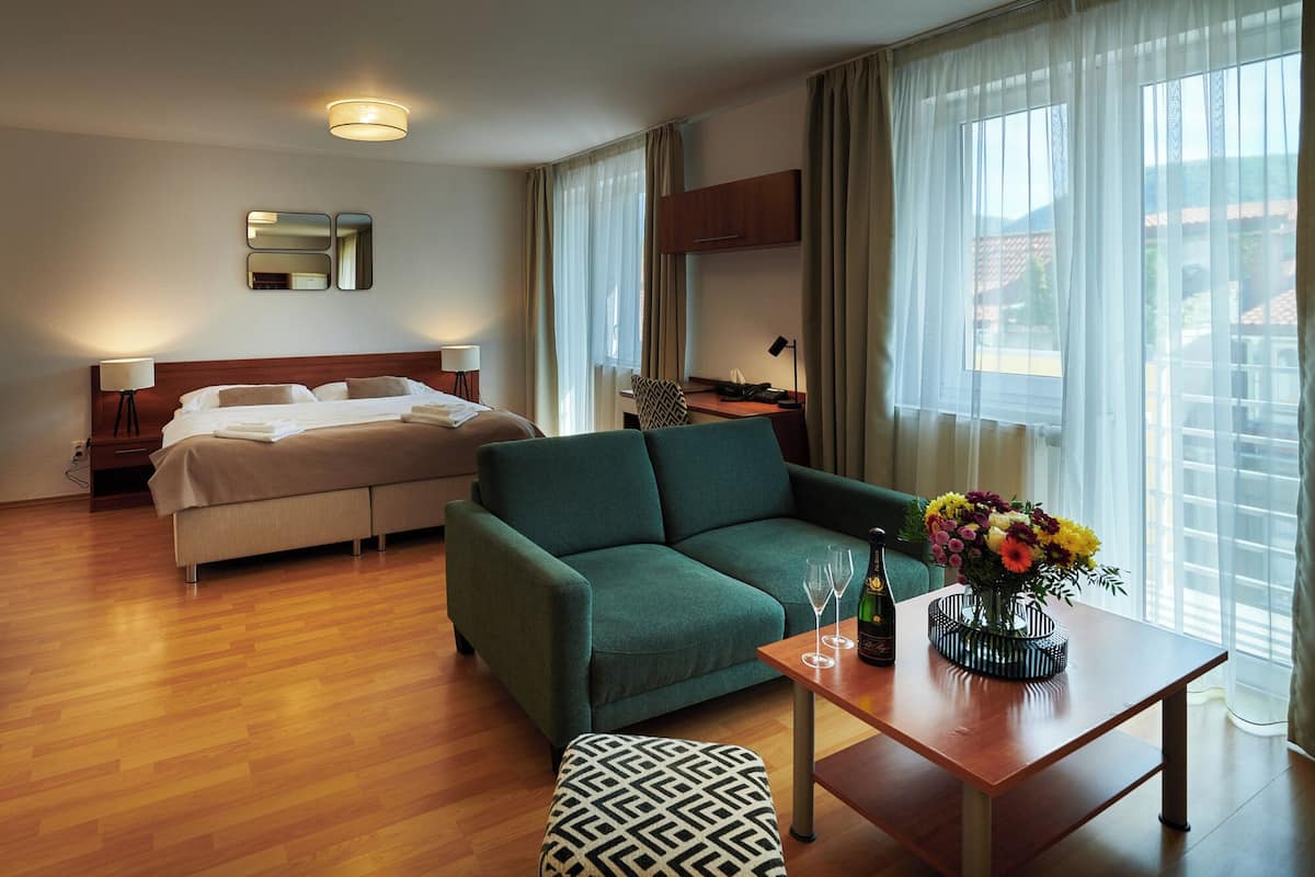 Superior Studio, 1 Bedroom | Minibar, desk, laptop workspace, blackout curtains