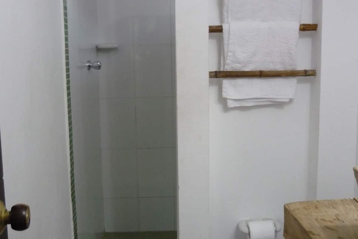 romantic bungalow, 1 king bed, garden view | bathroom | shower, free toiletries, towels