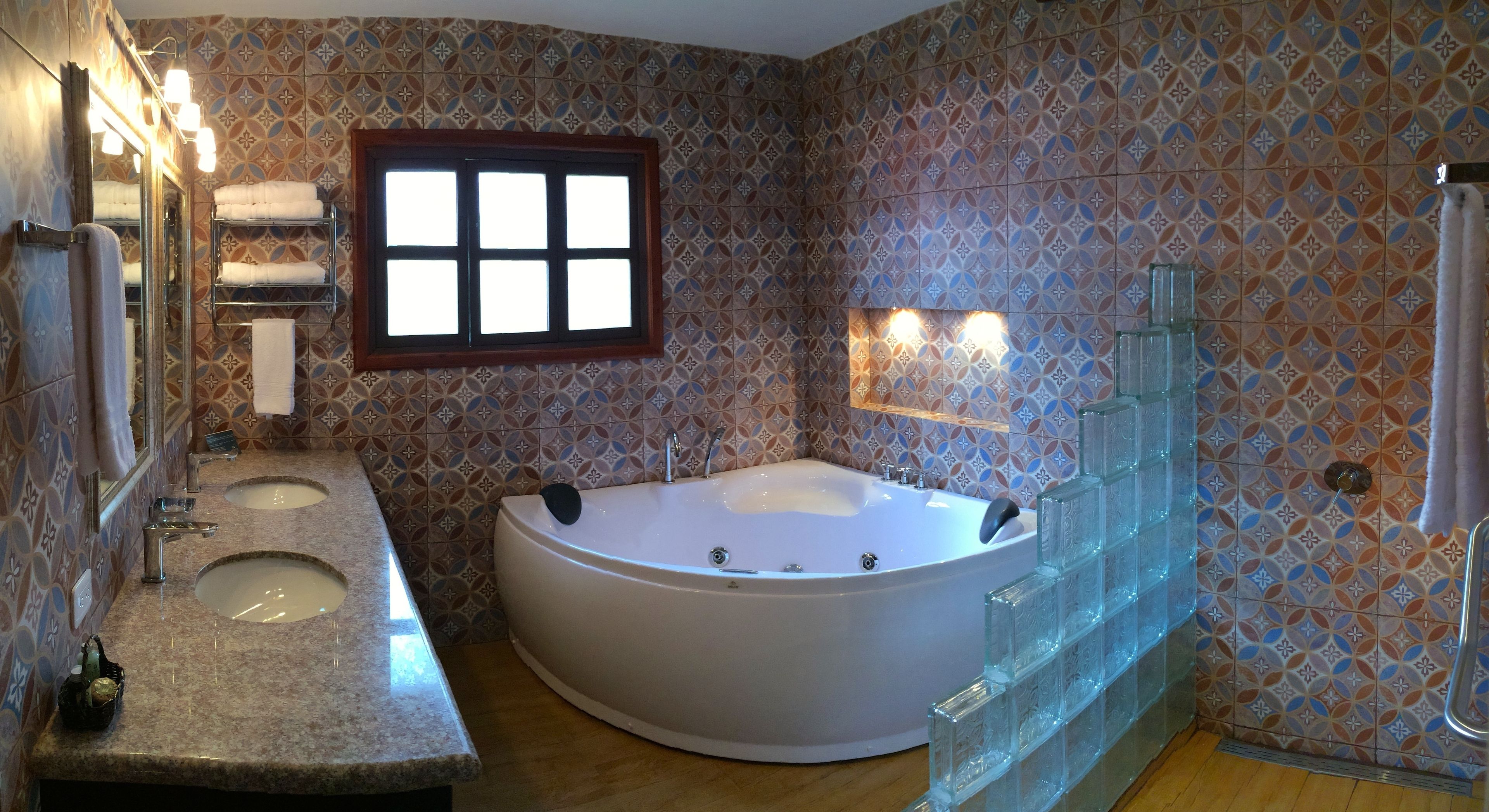 superior room, 1 king bed with sofa bed, hot tub | bathroom | shower, rainfall showerhead, free toiletries, hair dryer