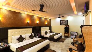 Premium bedding, memory-foam beds, in-room safe, desk