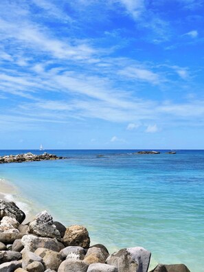 On the beach, sun-loungers, beach umbrellas, beach towels - The Villas at Simpson Bay Resort (Simpson Bay)