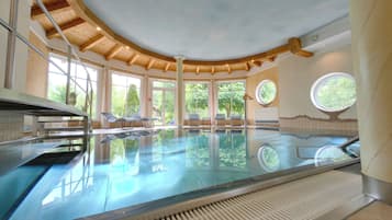 Indoor pool, outdoor pool, open 7:30 AM to 8:00 PM, pool umbrellas