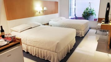 Standard Room, 2 Double Beds | Down duvets, minibar, in-room safe, desk