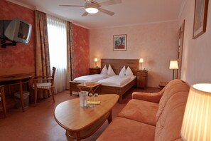 Premium bedding, desk, blackout curtains, iron/ironing board