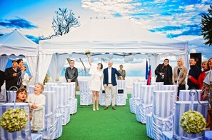 Outdoor wedding area