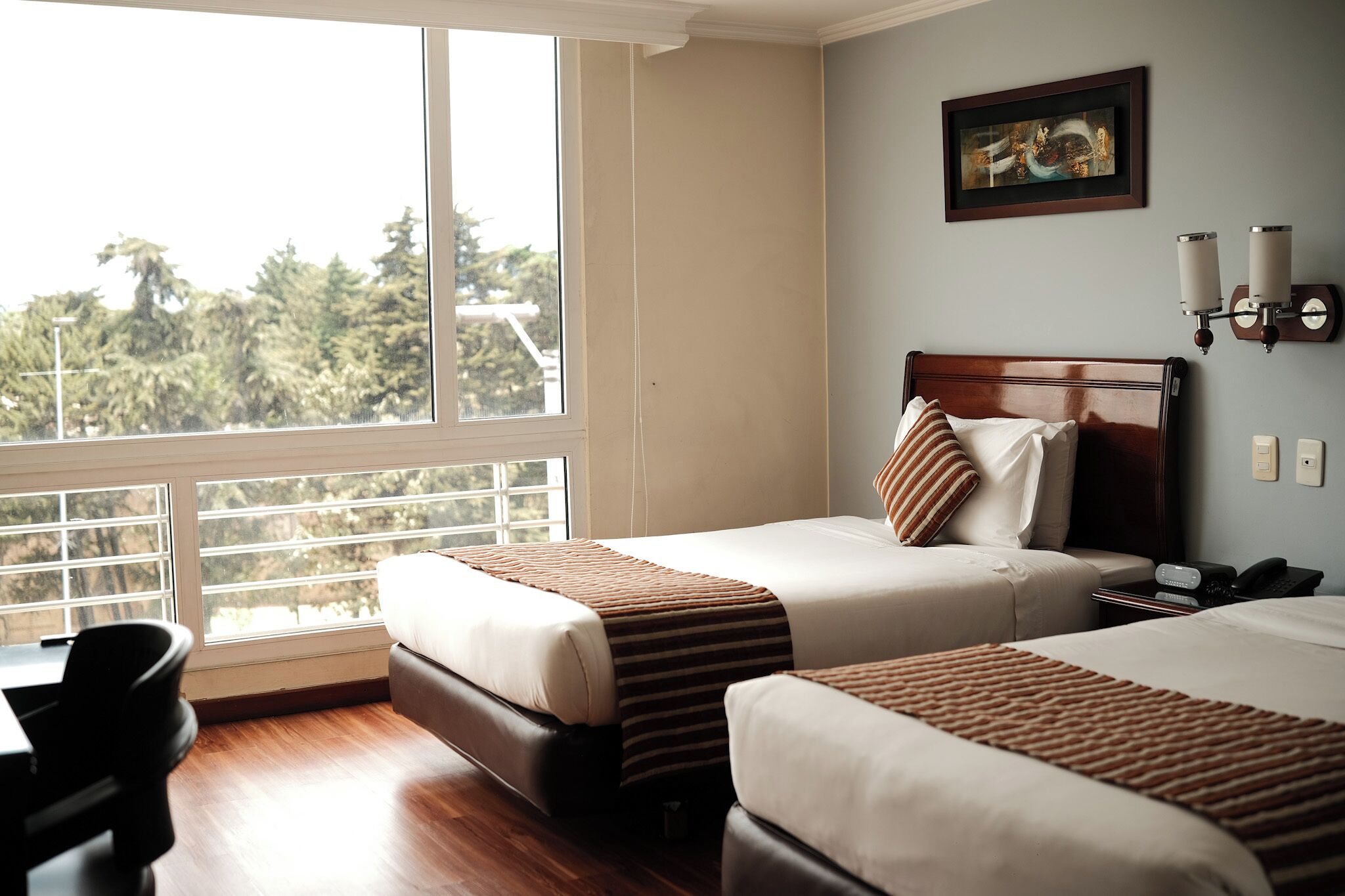 standard twin room | in-room safe, desk, soundproofing, travel cot