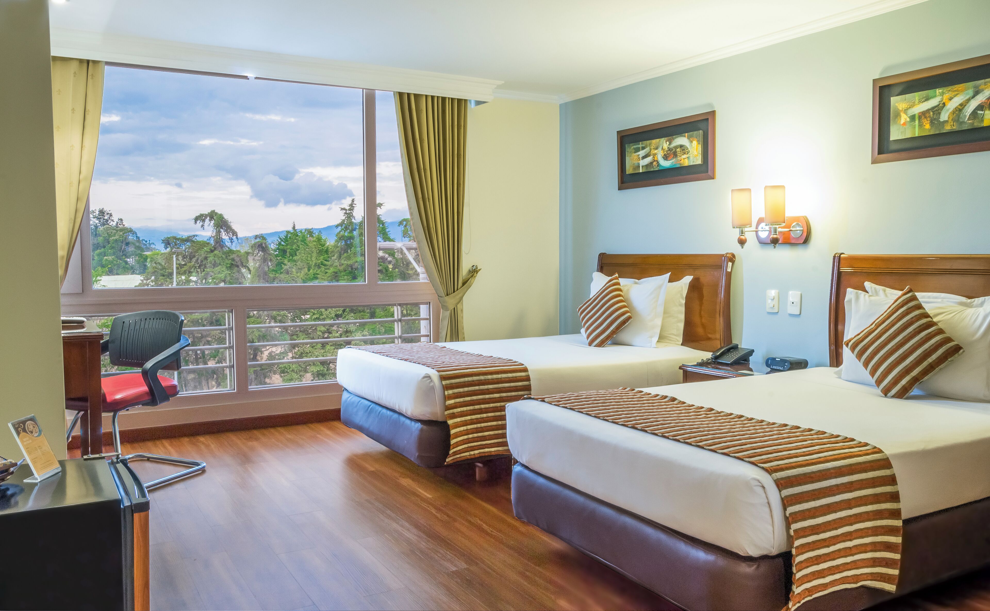 standard twin room | in-room safe, desk, soundproofing, travel cot