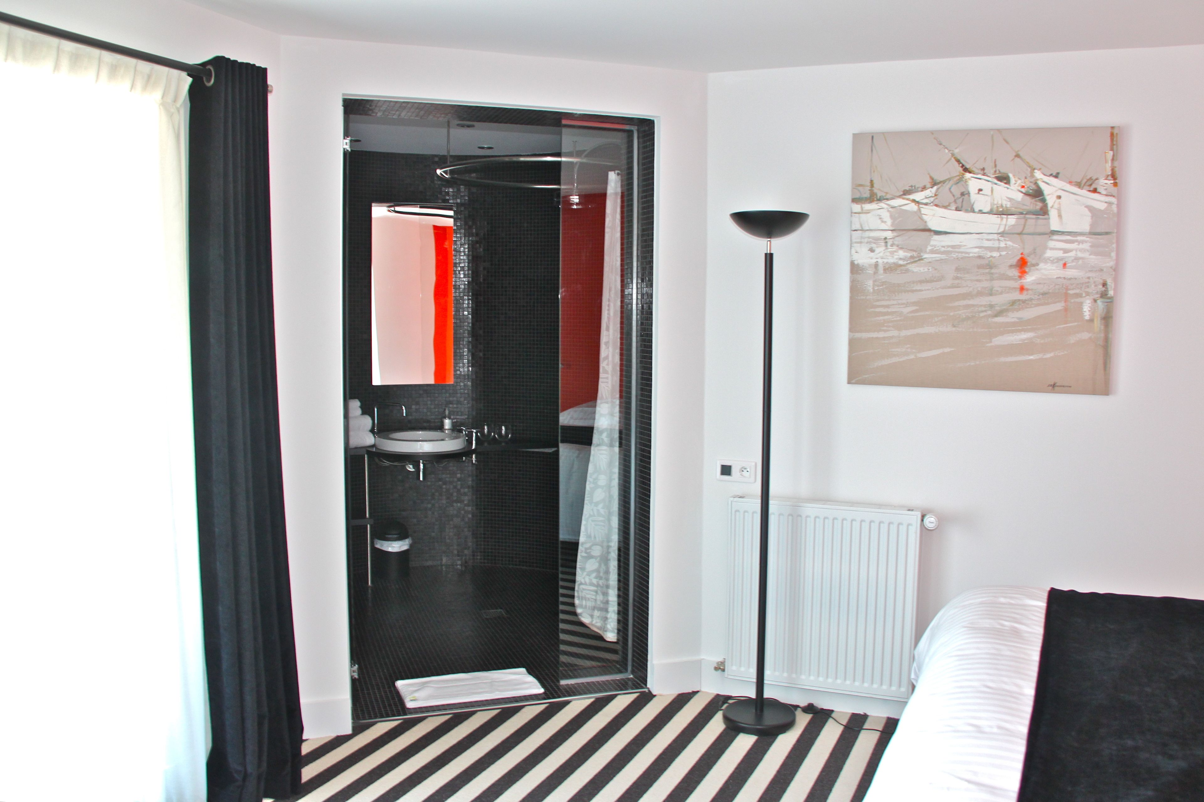 suite with private terrace & sea view | bathroom | eco-friendly toiletries, hair dryer, towels