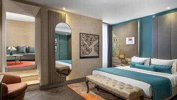 Premium bedding, down comforters, minibar, in-room safe