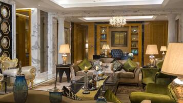 Premium bedding, minibar, desk, laptop workspace