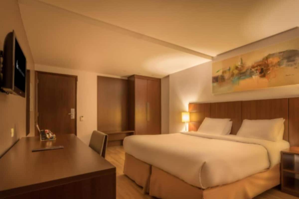 Een minibar, een kluis op de kamer, een bureau, verduisterende gordijnen