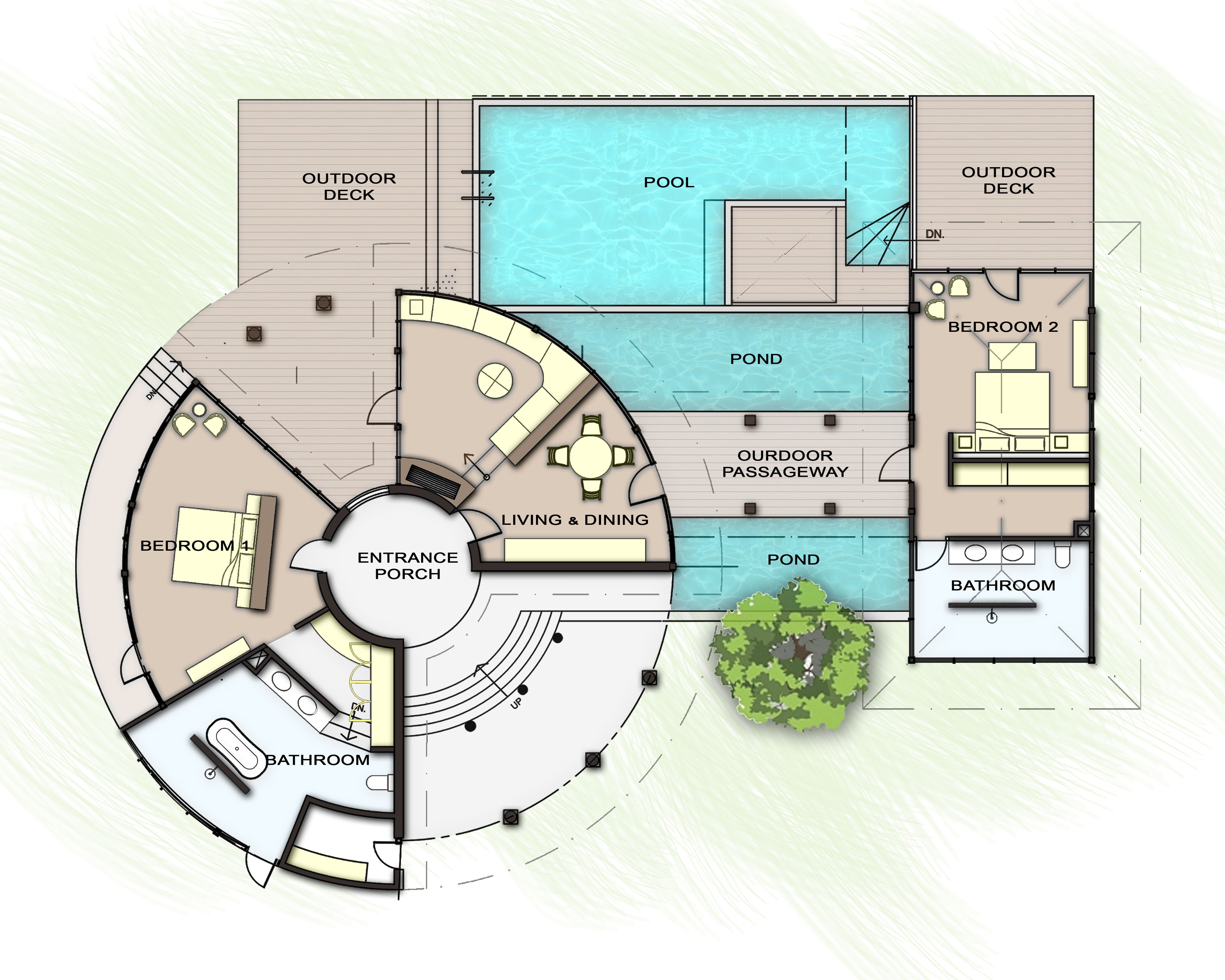two bedroom pool villa | floor plan