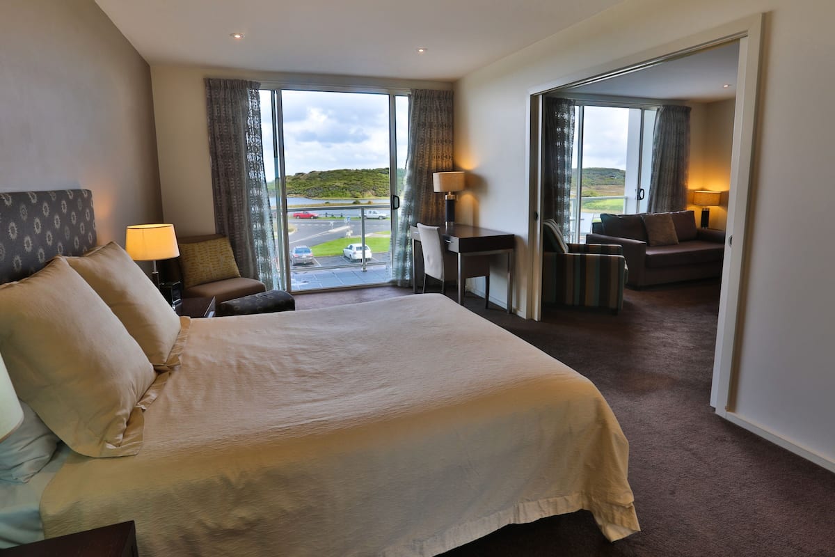 luxury one bedroom spa apartment | individually decorated, individually furnished, desk, laptop workspace