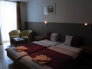 Pillow-top beds, in-room safe, desk, cots/infant beds