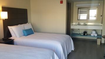 Standard Room, 2 Double Beds | Premium bedding, blackout curtains, iron/ironing board, free WiFi