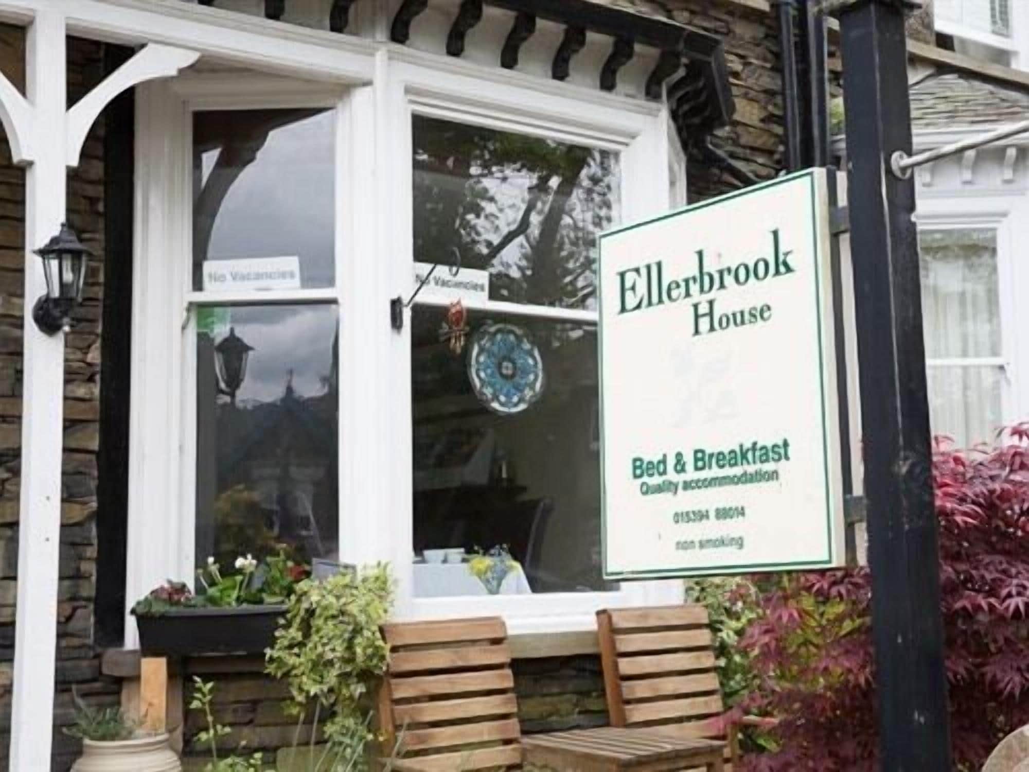 A sign for 'Ellerbock House' indicating it offers bed and breakfast accommodation.