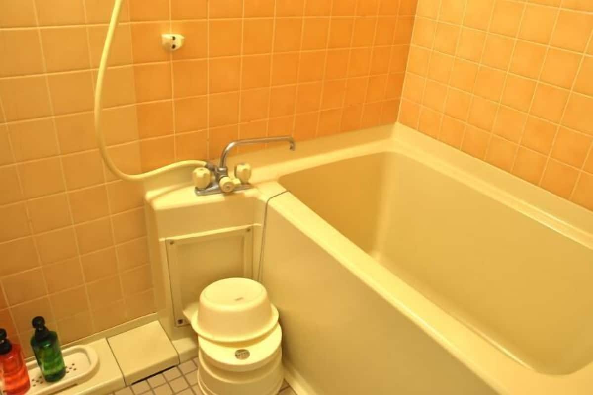 Bathroom | Combined shower/bathtub, free toiletries, hair dryer, slippers