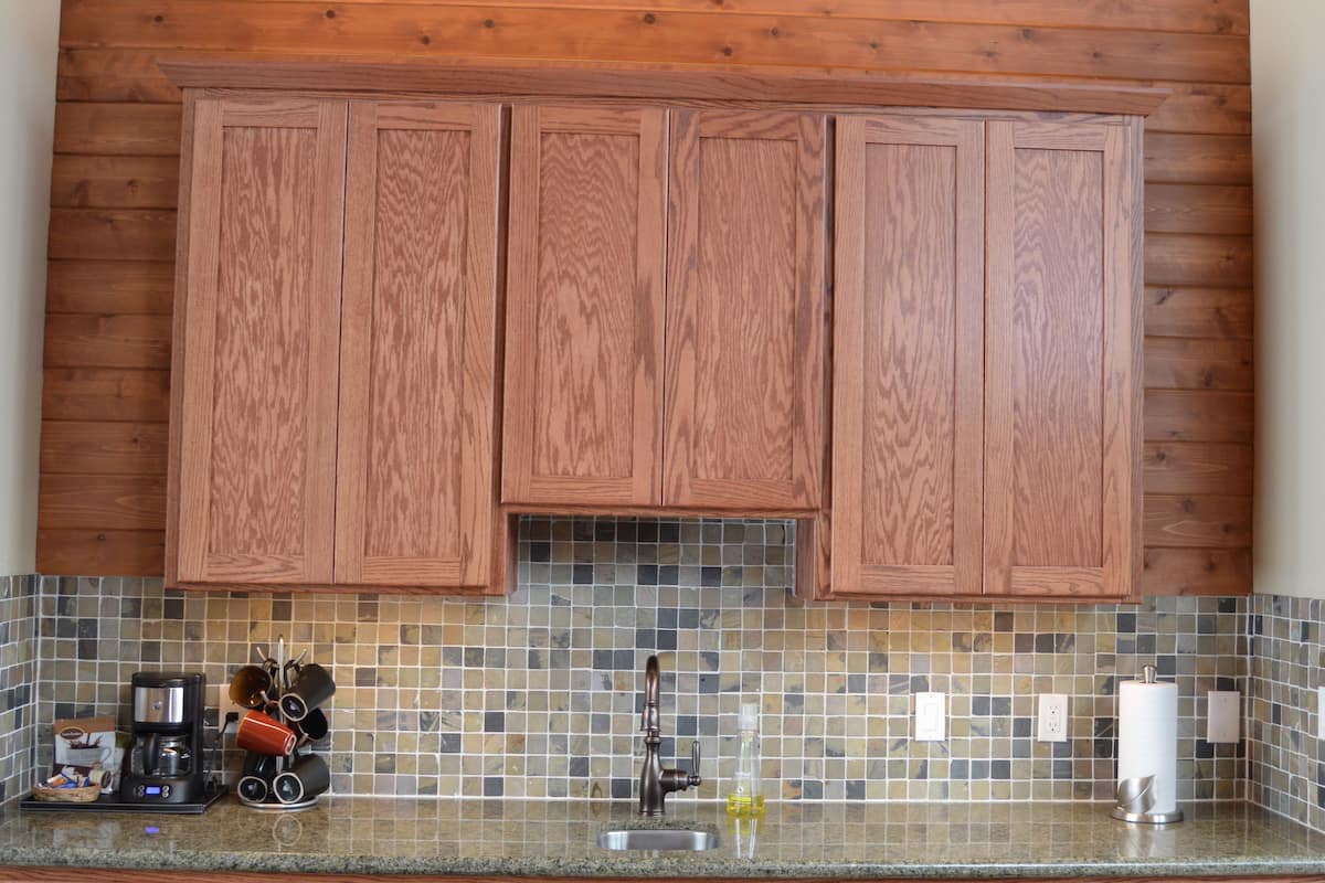 forest cabin, king bed and bunk bed | private kitchenette | fridge, microwave