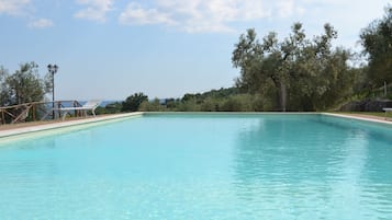 Outdoor pool, pool loungers