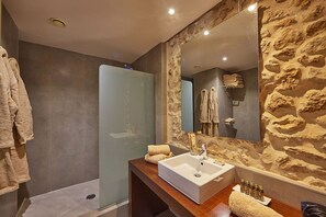 Free toiletries, hair dryer, bathrobes, bidet