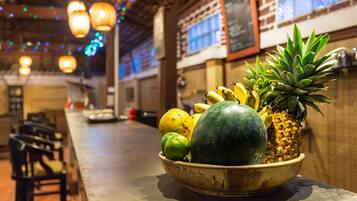 Breakfast, lunch, dinner served; international cuisine, pool views