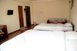 Family Room with balcony | Premium bedding, desk, free WiFi