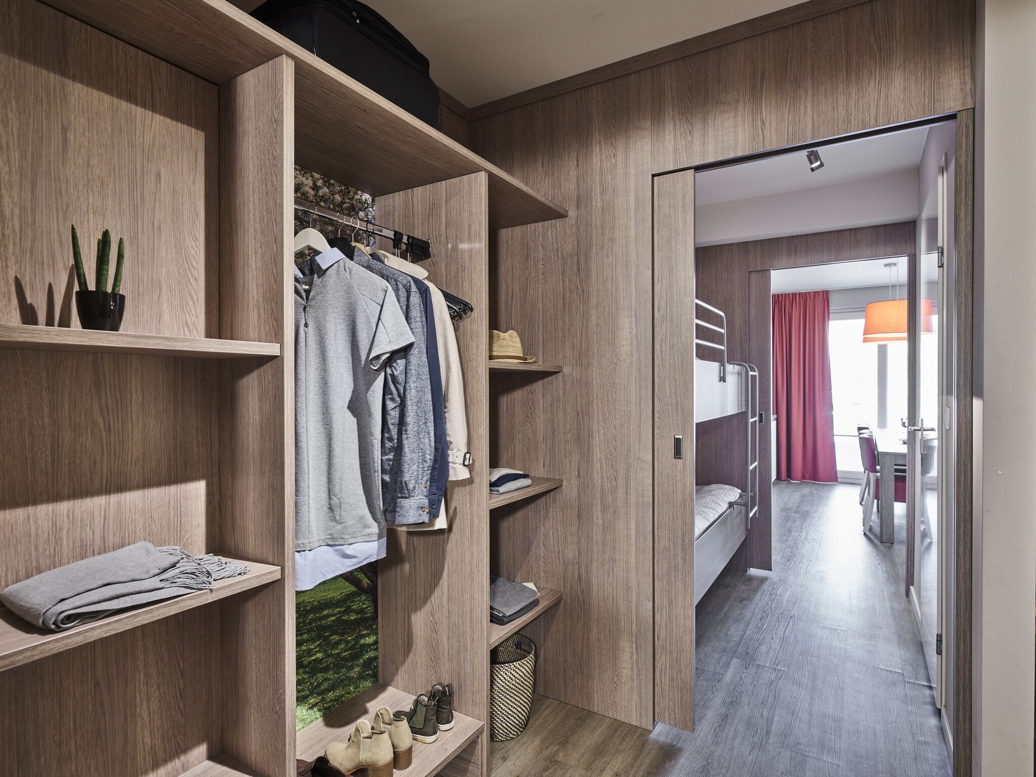 Blackout drapes, soundproofing, cribs/infant beds, free WiFi