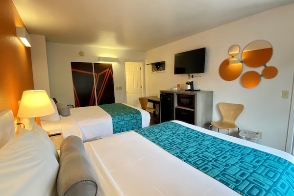 Room, 2 Queen Beds, Non Smoking | Desk, free WiFi, bed sheets