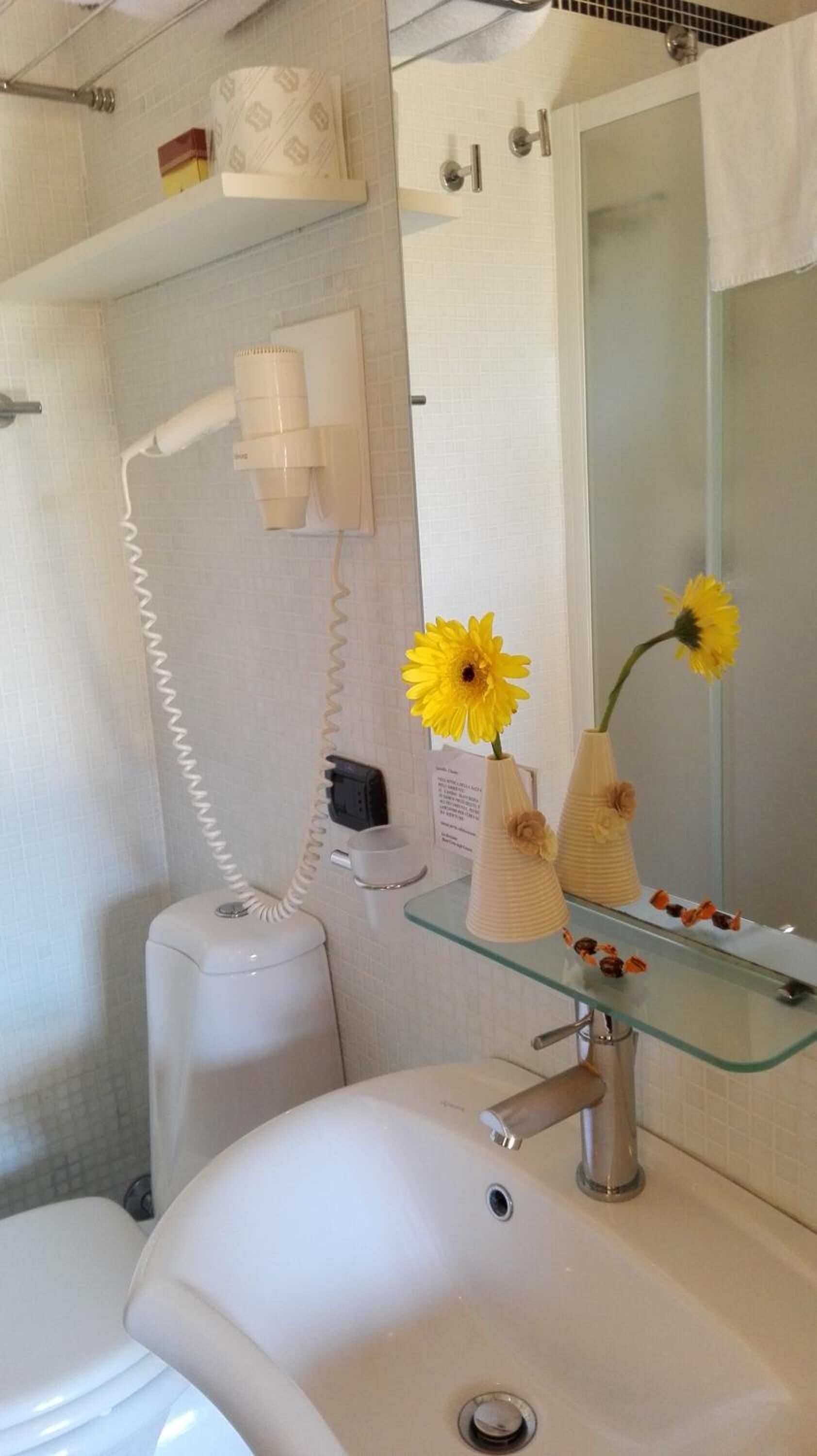 shower, free toiletries, hair dryer, slippers