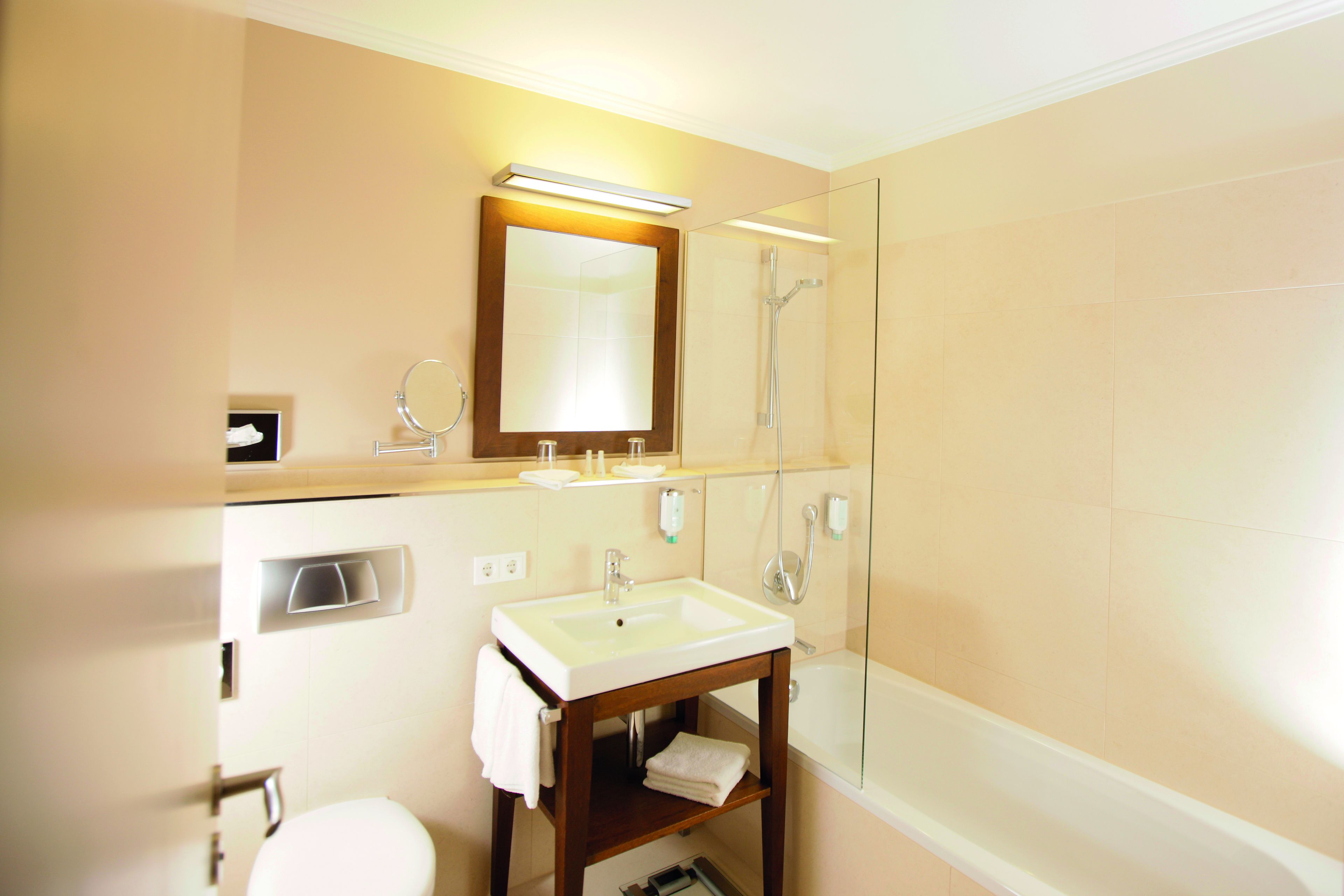 free toiletries, hair dryer, bathrobes, slippers