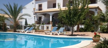 Outdoor pool, open 10:30 AM to 8:30 PM, pool umbrellas, sun loungers