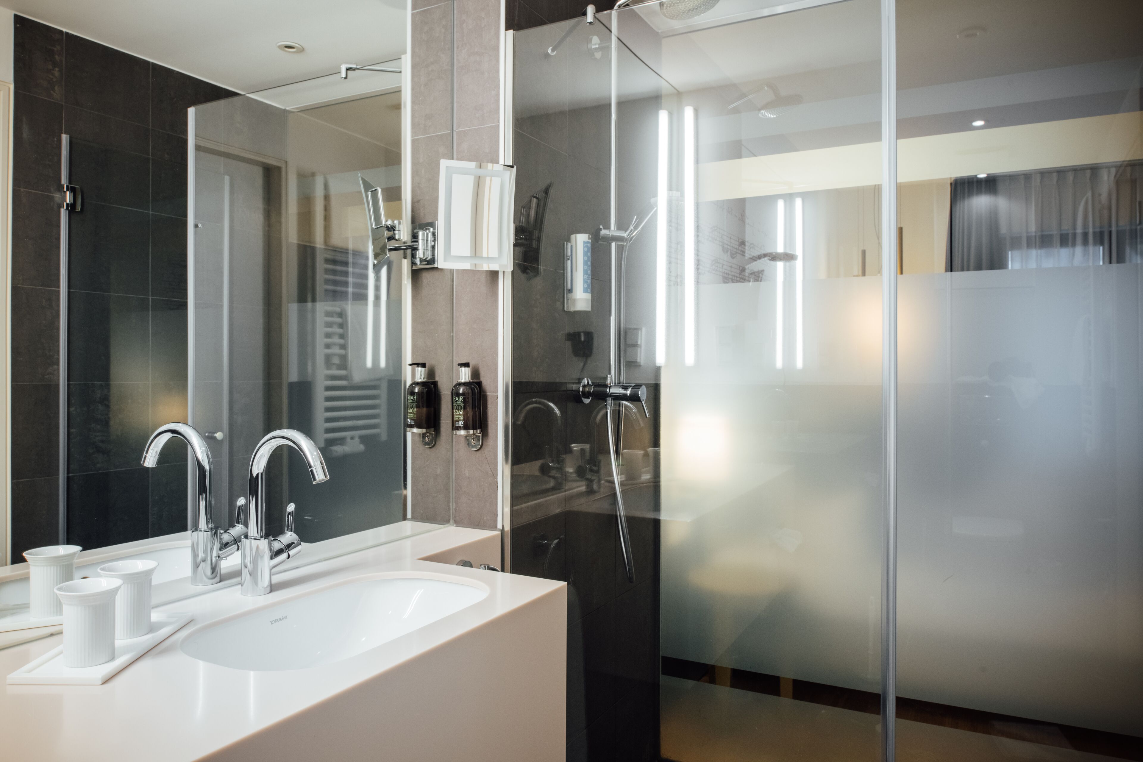 free toiletries, hair dryer, bathrobes, towels