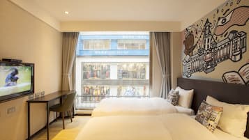 Habitación empresarial con 2 camas individuales, 2 camas individuales | Caja de seguridad en la habitación, escritorio y wifi gratis