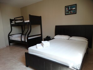 Quadruple Room | Blackout drapes, iron/ironing board, free wired internet, bed sheets - Hotel Marvento Dos (Salinas)