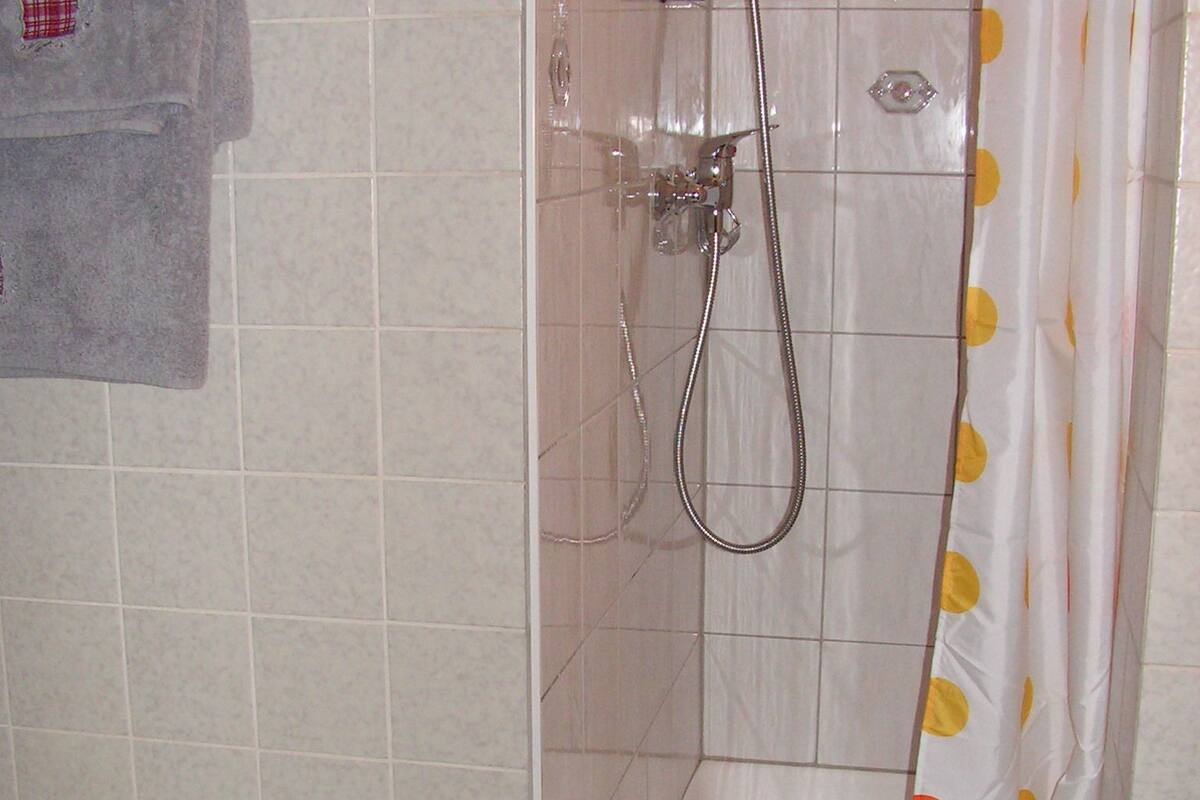 bathroom | shower, free toiletries, hair dryer, towels