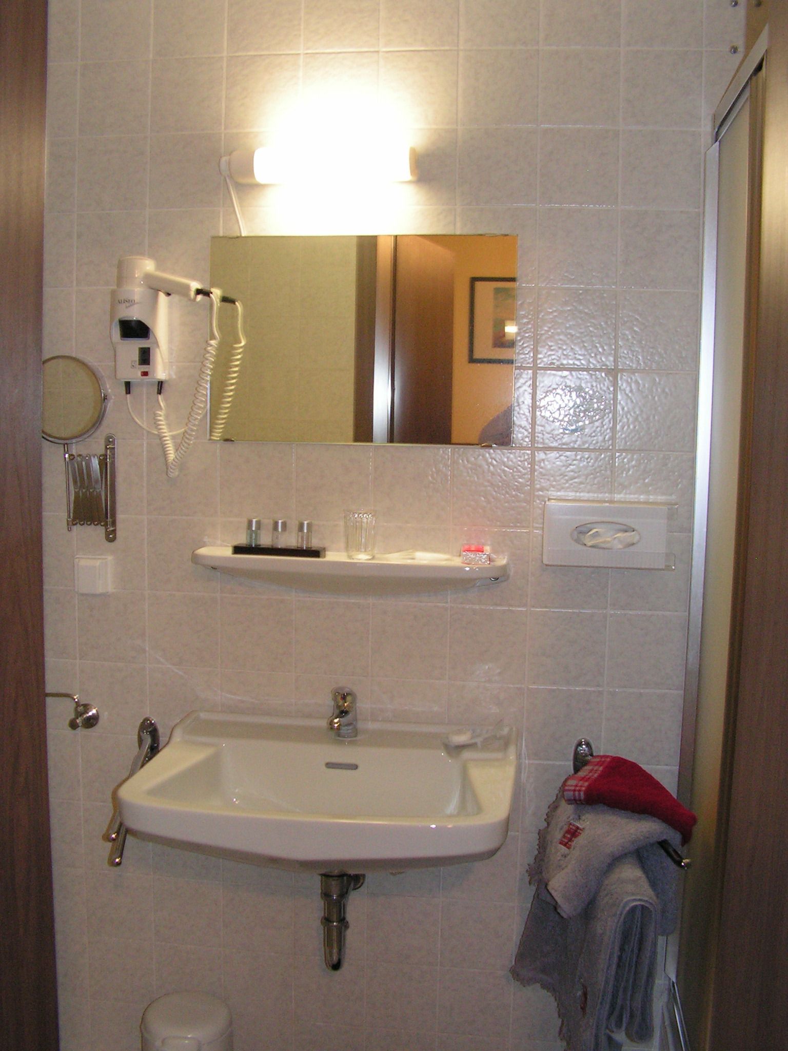 bathroom | shower, free toiletries, hair dryer, towels