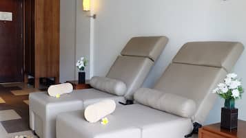 Couples treatment room(s), hot tub, deep-tissue massages, body scrubs