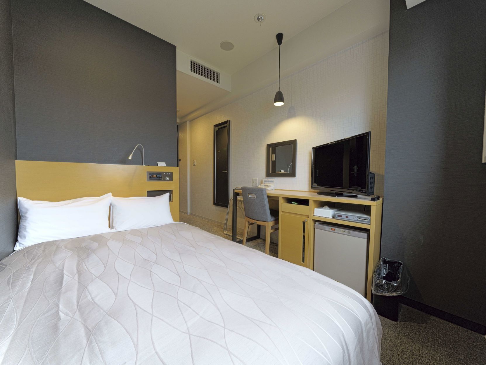 Desk, blackout drapes, soundproofing, iron/ironing board