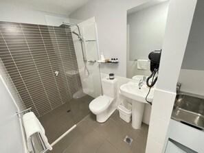Premium One Bedroom Apartment | Bathroom | Shower, free toiletries, hair dryer, towels