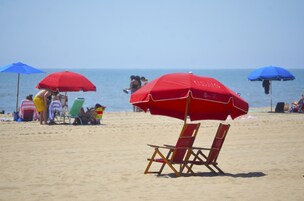 En la playa
