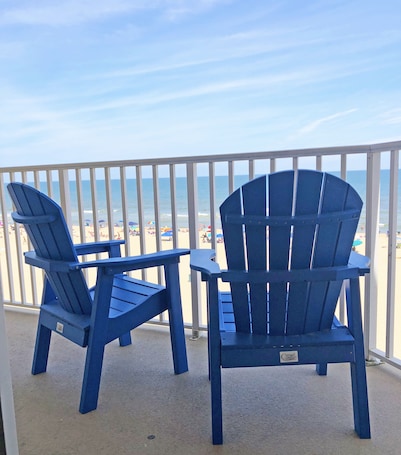 Room, 2 Queen Beds, Pets not allowed, Oceanfront | View from room. Crystal Beach Hotel