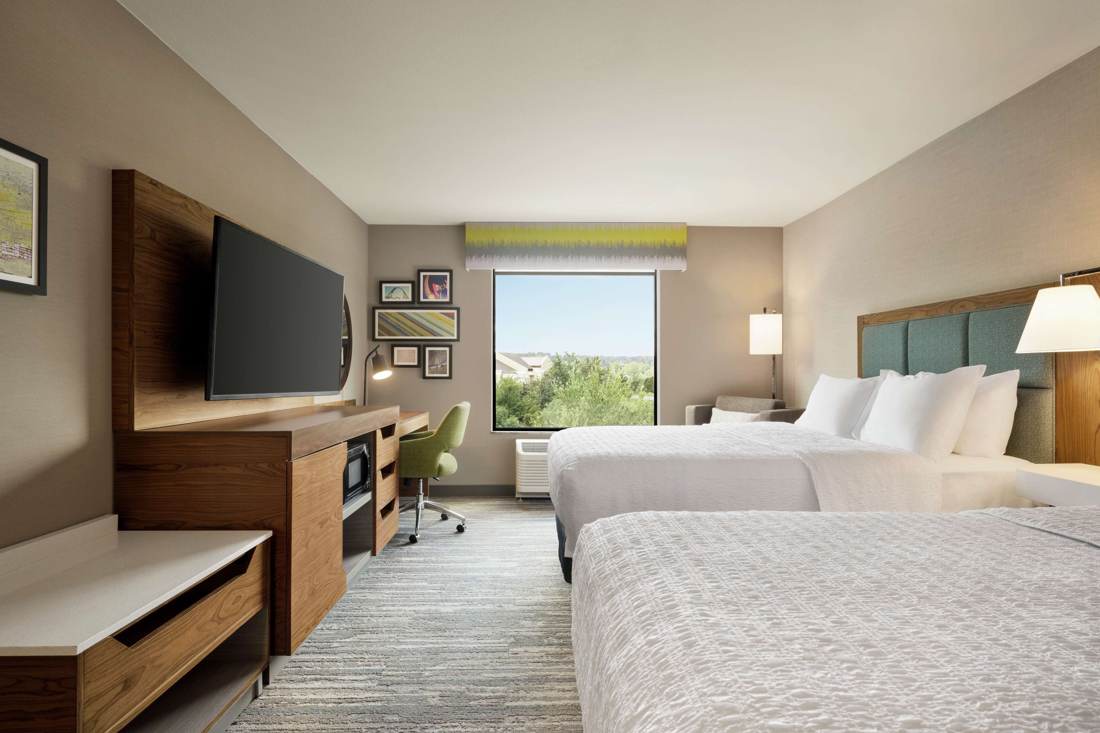 two queen special | desk, laptop workspace, iron/ironing board, free cots/infant beds