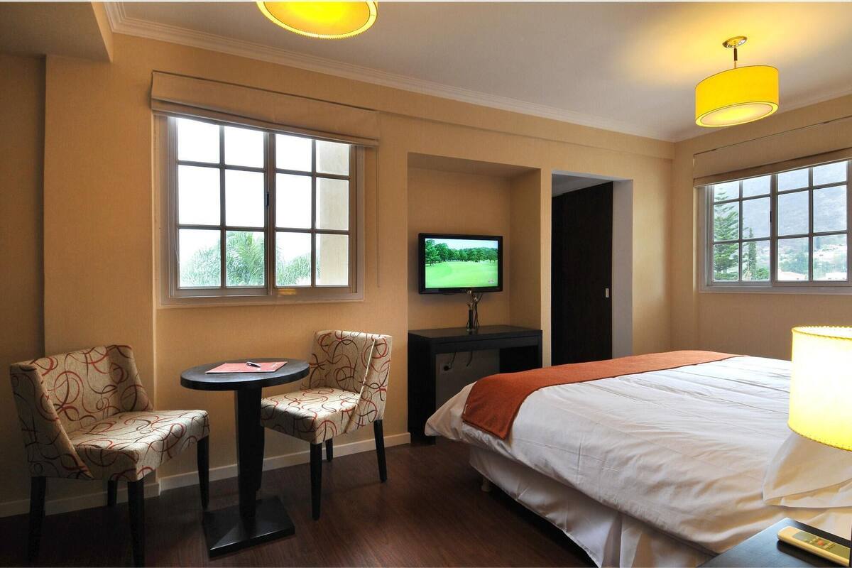 In-room safe, desk, WiFi (free), alarm clocks