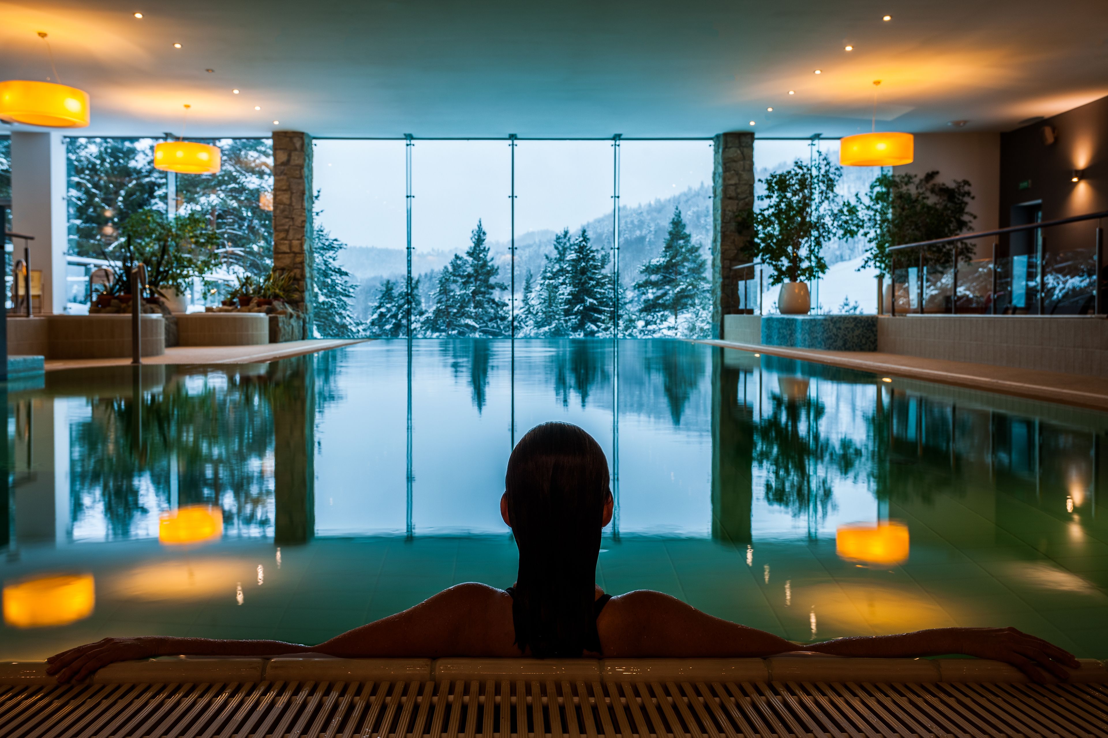 Indoor pool, open 7:00 AM to 10:00 PM, pool loungers