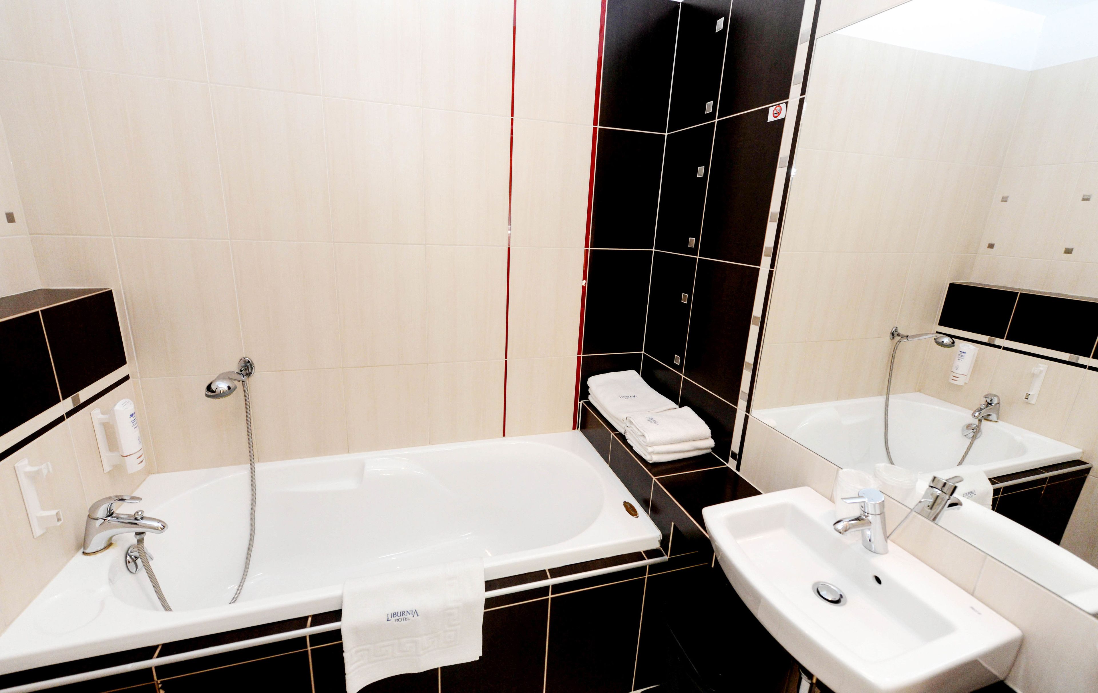 free toiletries, hair dryer, towels